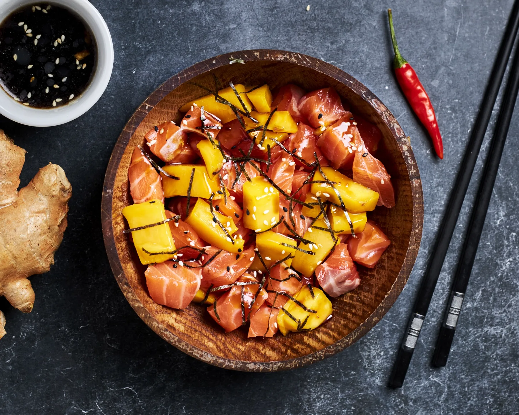 Tartare saumon mangue